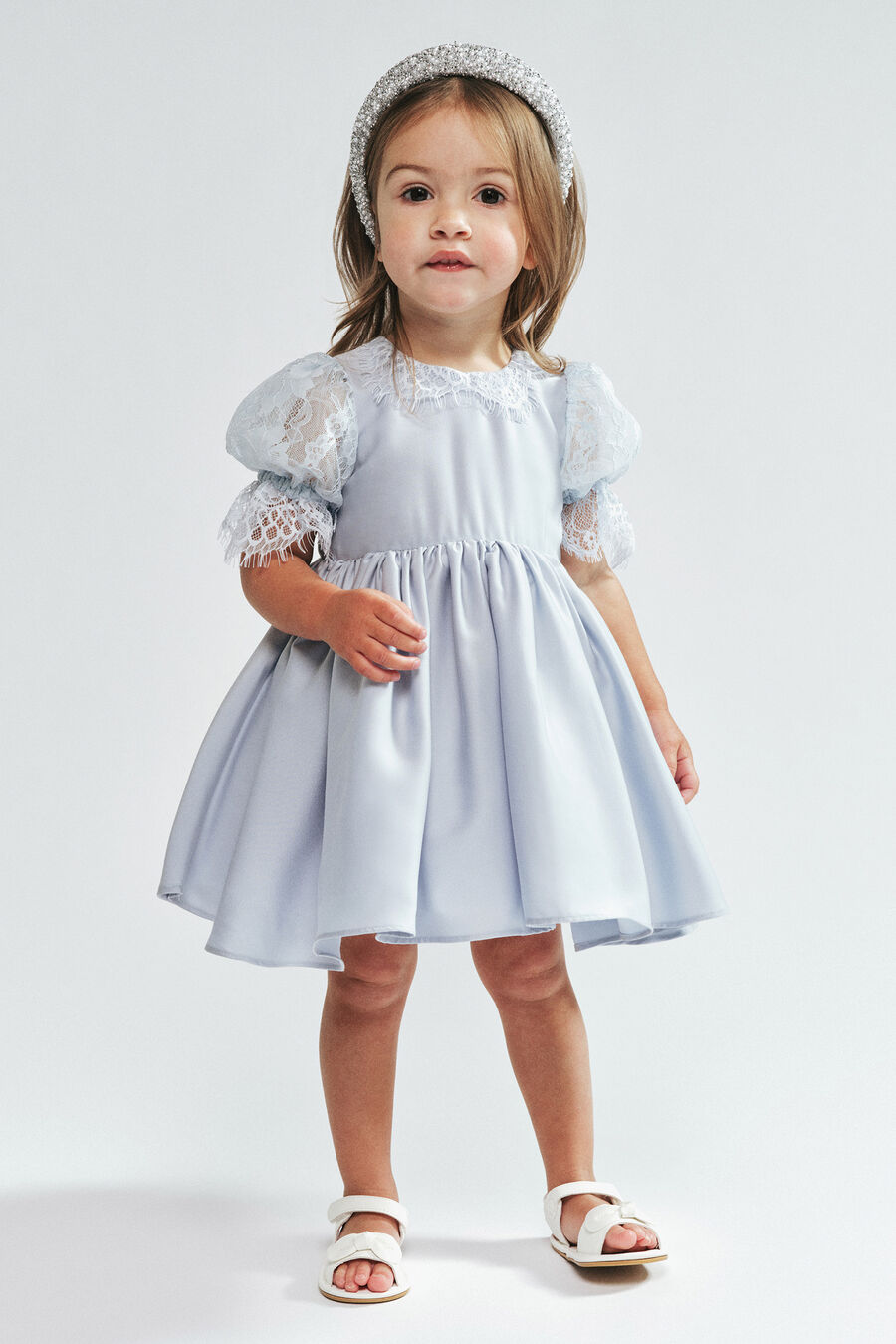 Baby Girl Greta Satin Lace Dress