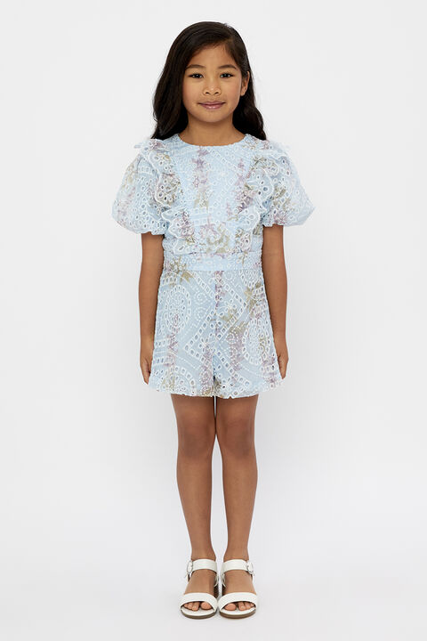 GIRLS IRIS FLORAL PLAYSUIT in colour CAVIAR