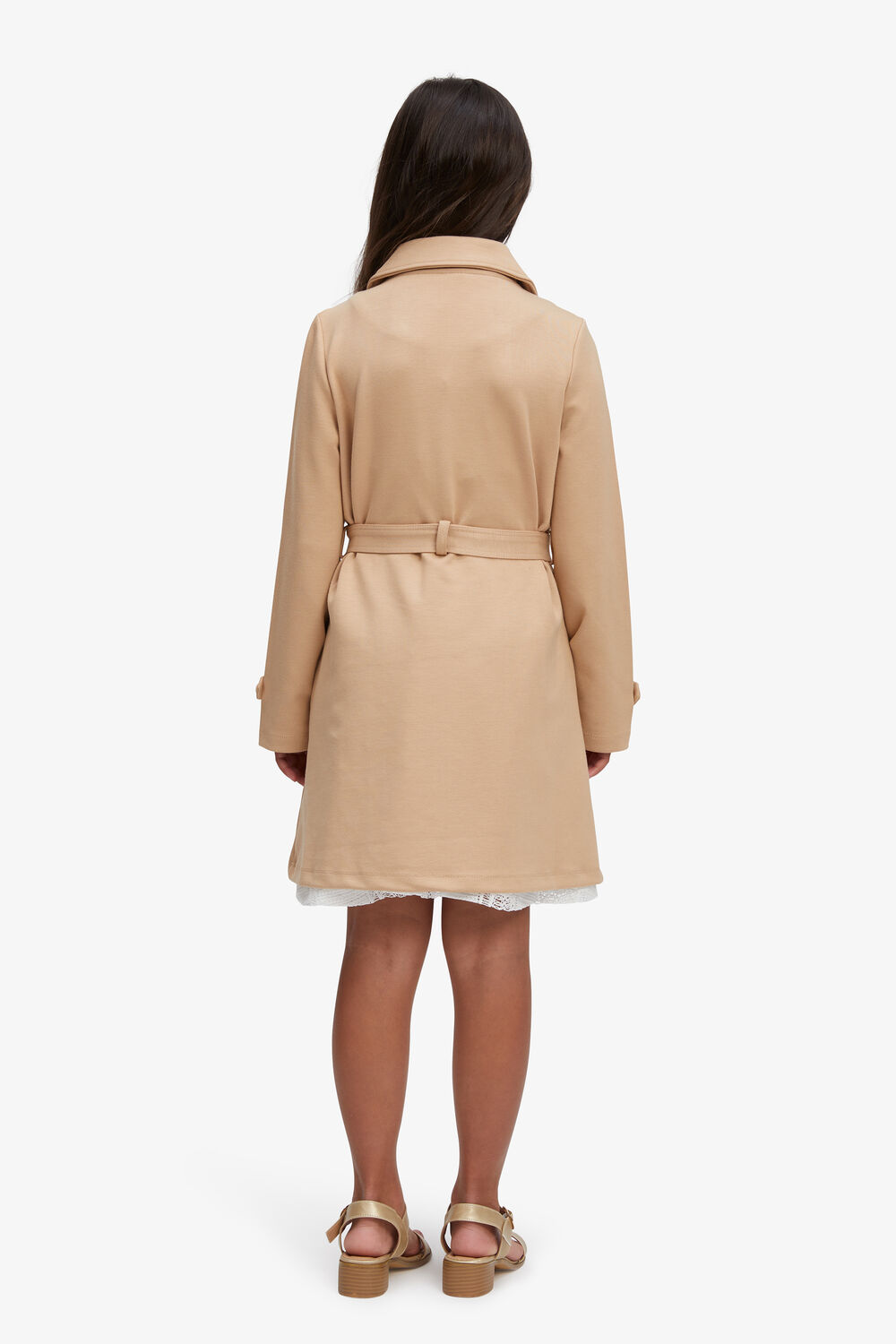 TWEEN GIRL PONTI TRENCH in colour MOONLIGHT