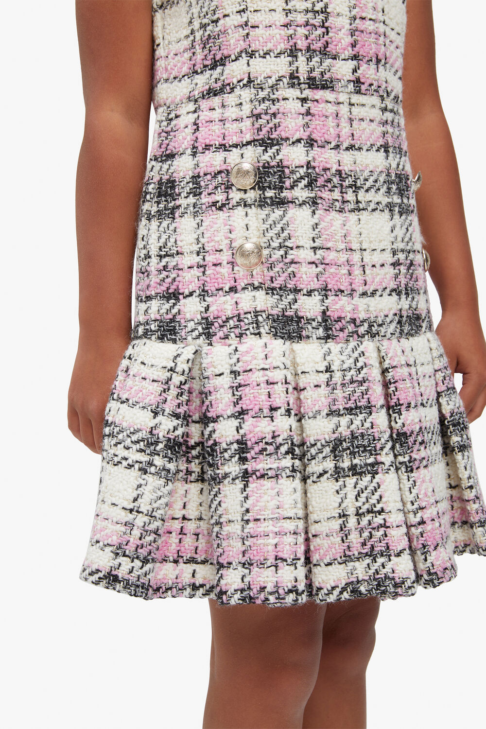 GIRLS THEKLA BOUCLE DRESS in colour HOT PINK