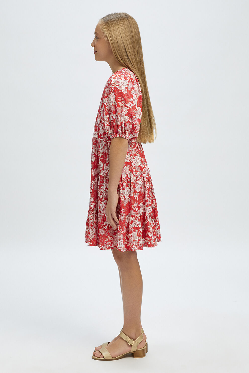 GIRLS NYAH FLORAL MINI DRESS in colour CAVIAR