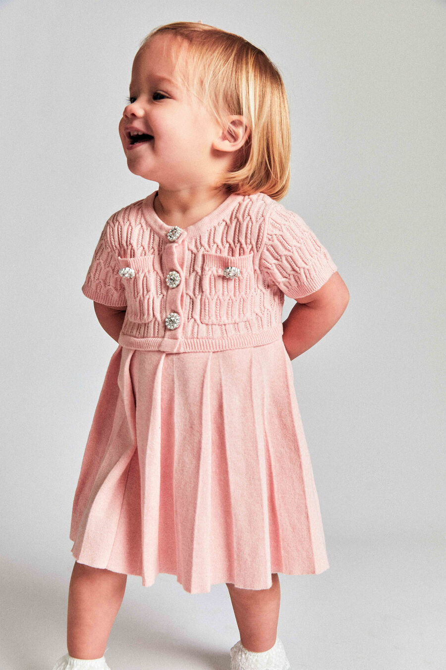 Baby Girl Pleat Knit Dress