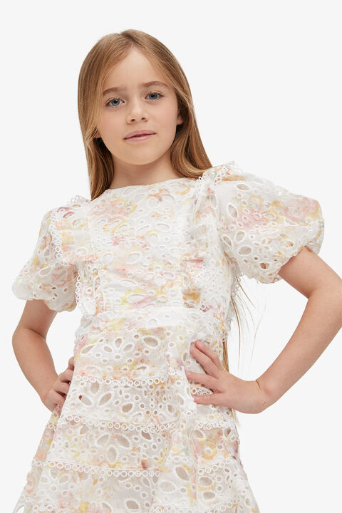 girls annika mini dress in sunny fl in colour EL N YELLOW