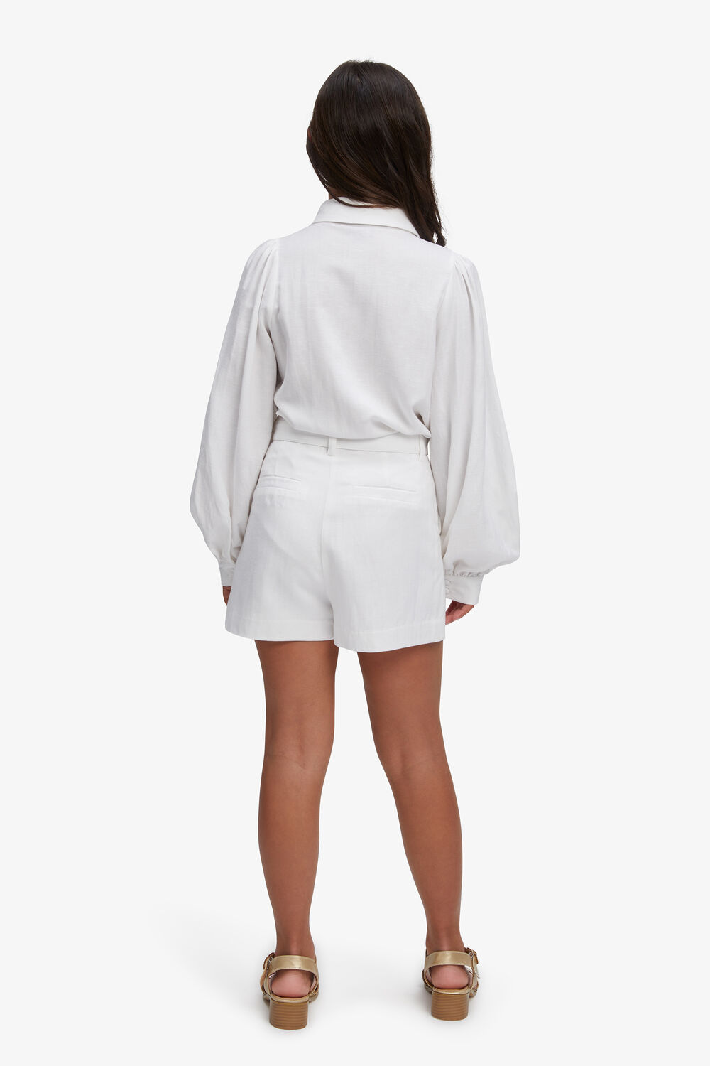 GIRLS HAILEY LINEN SHORT in colour BRIGHT WHITE