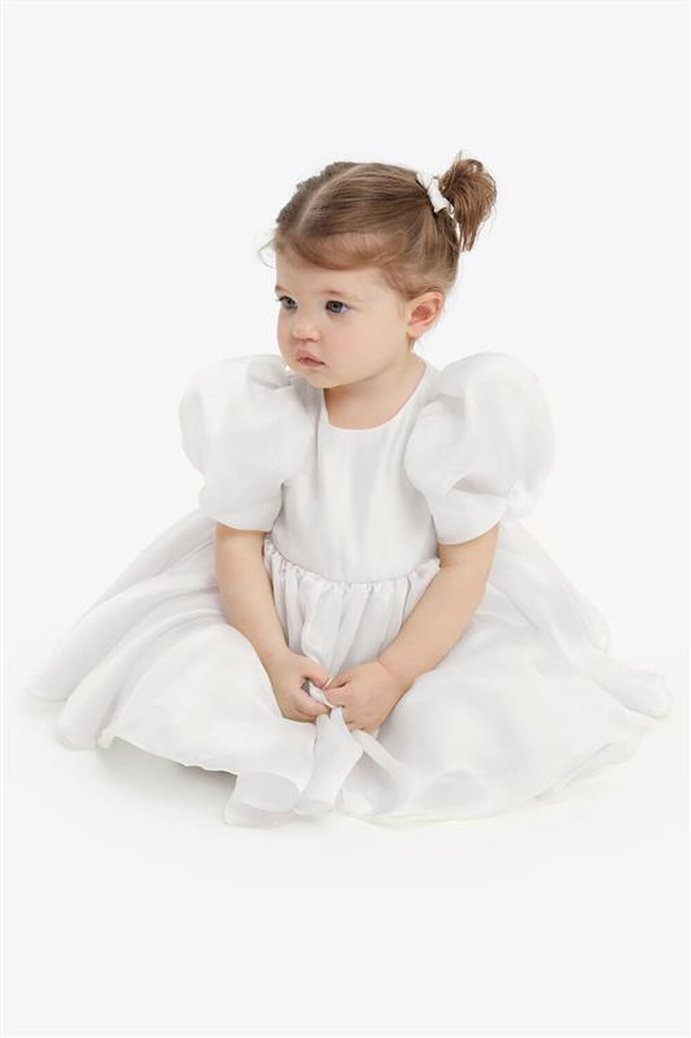 BABY GIRL JULIET ORGANZA MINI DRESS in colour BRIGHT WHITE