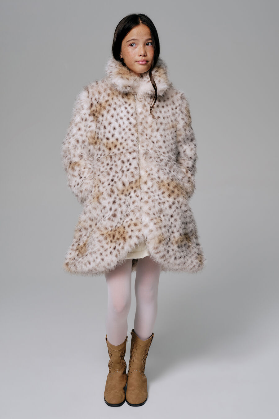Girls Lea Faux Fur Coat
