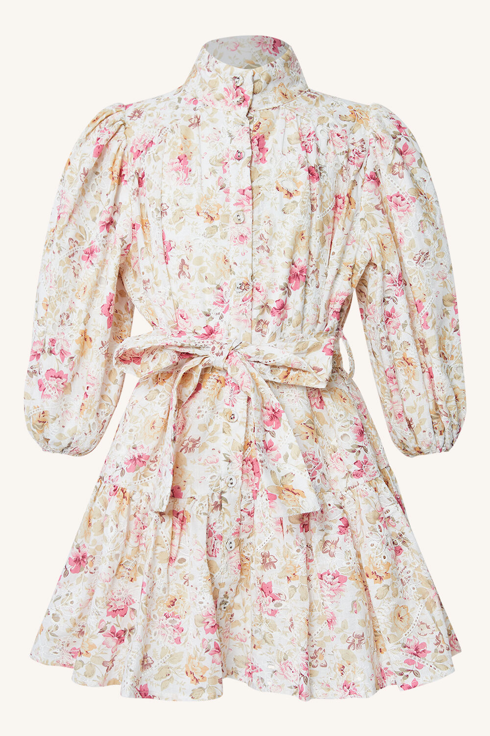 girls asha mini shirt dress in vintage fl in colour ROSE TAN