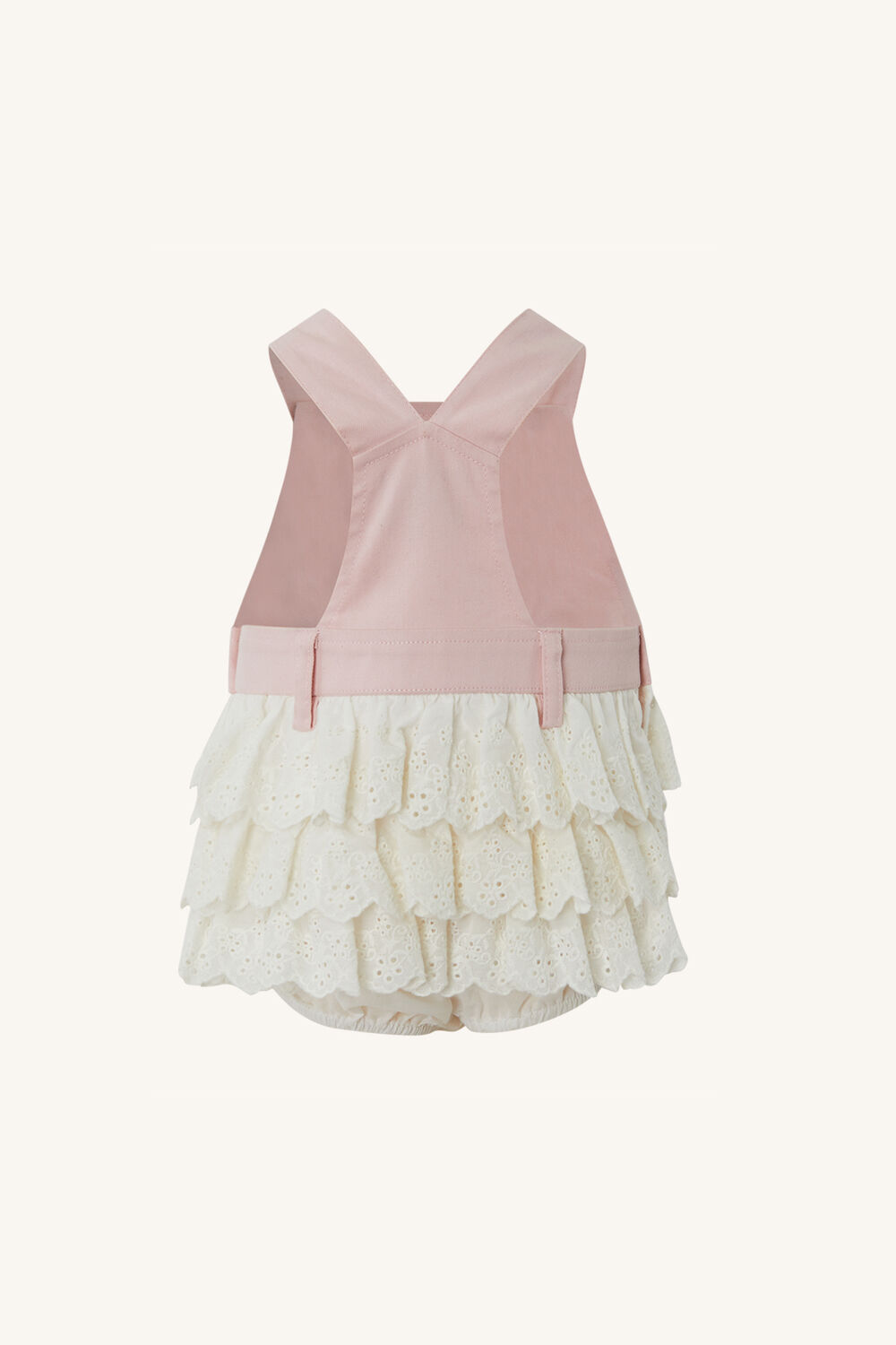 BABY GIRL LACE OVERALL GROW in colour MISTY ROSE