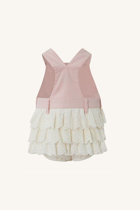 BABY GIRL LACE OVERALL GROW in colour MISTY ROSE