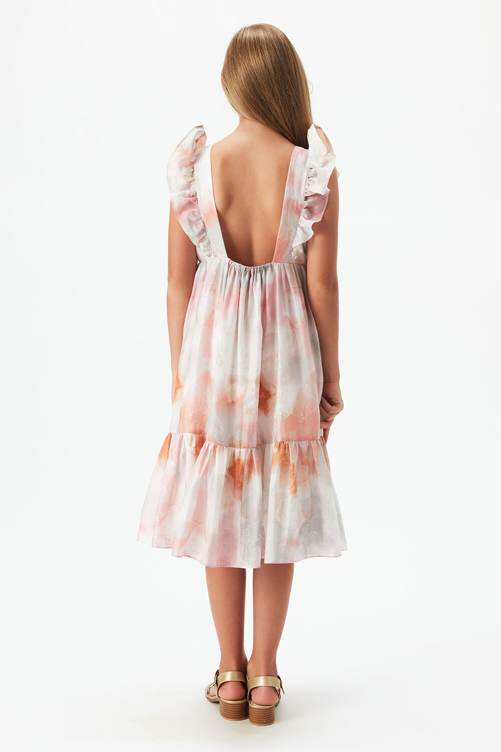GIRLS tianna midi dress in colour ROSE QUARTZ