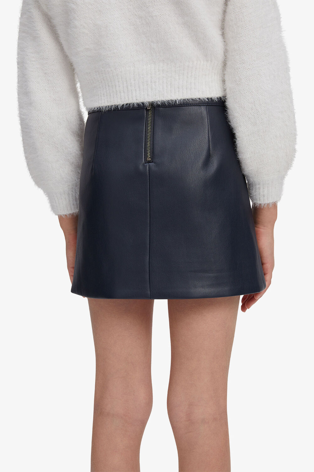 GIRLS HALLIE VEGAN LEATHER SKIRT in colour BLACK IRIS