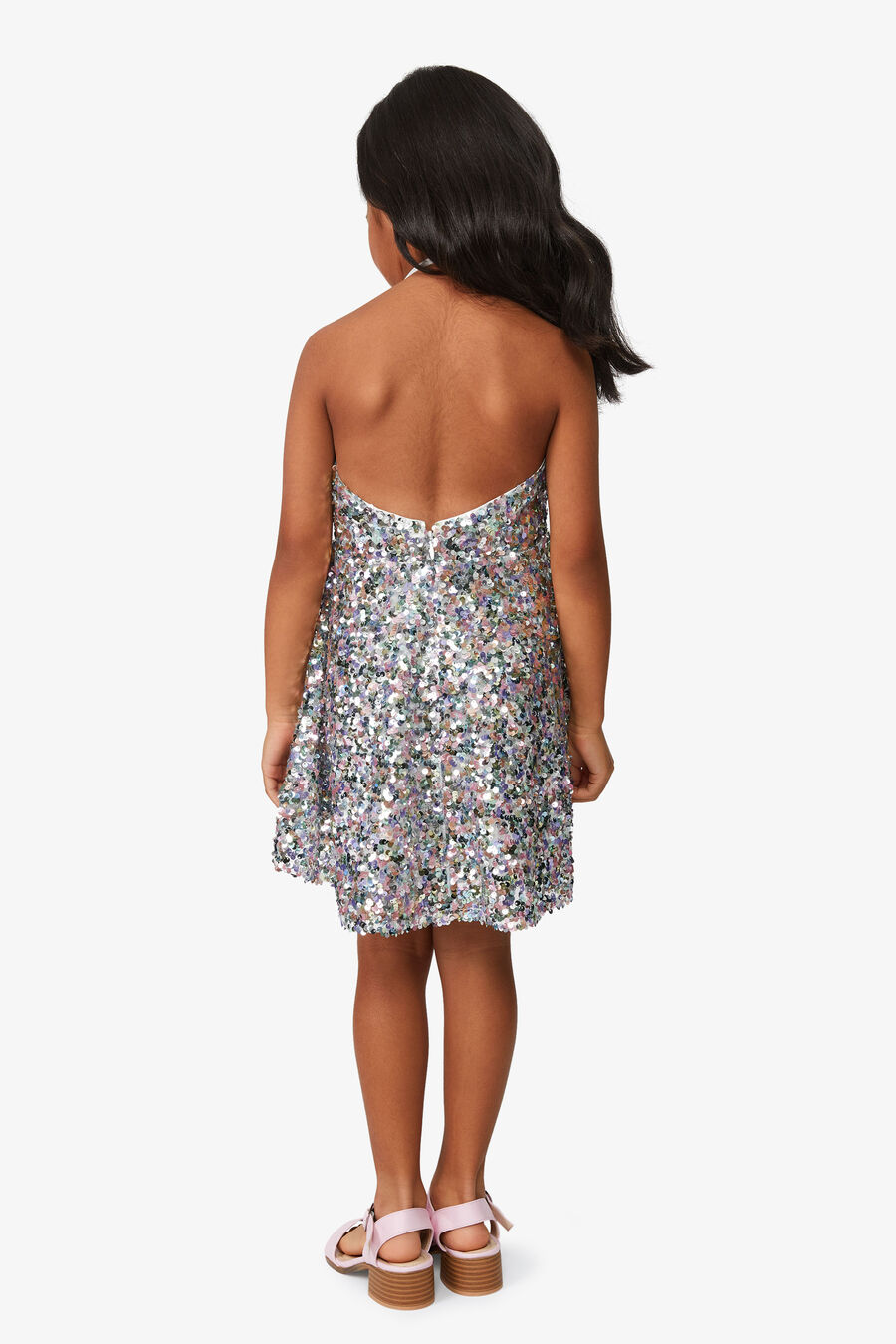 SEQUIN HALTER DRESS in colour RAINBOW