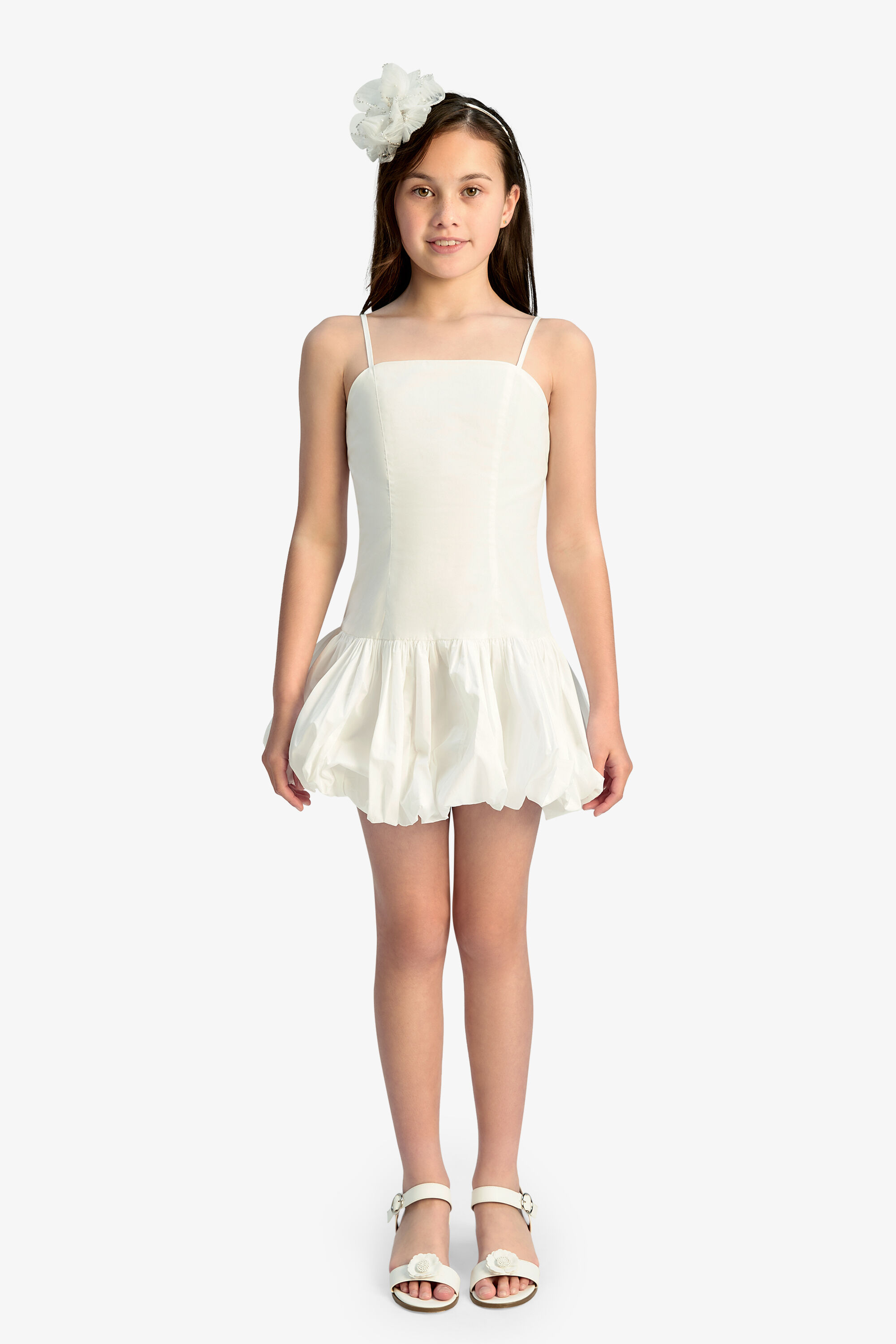 june birthday dress June Dress in White Mini Floral Brocade