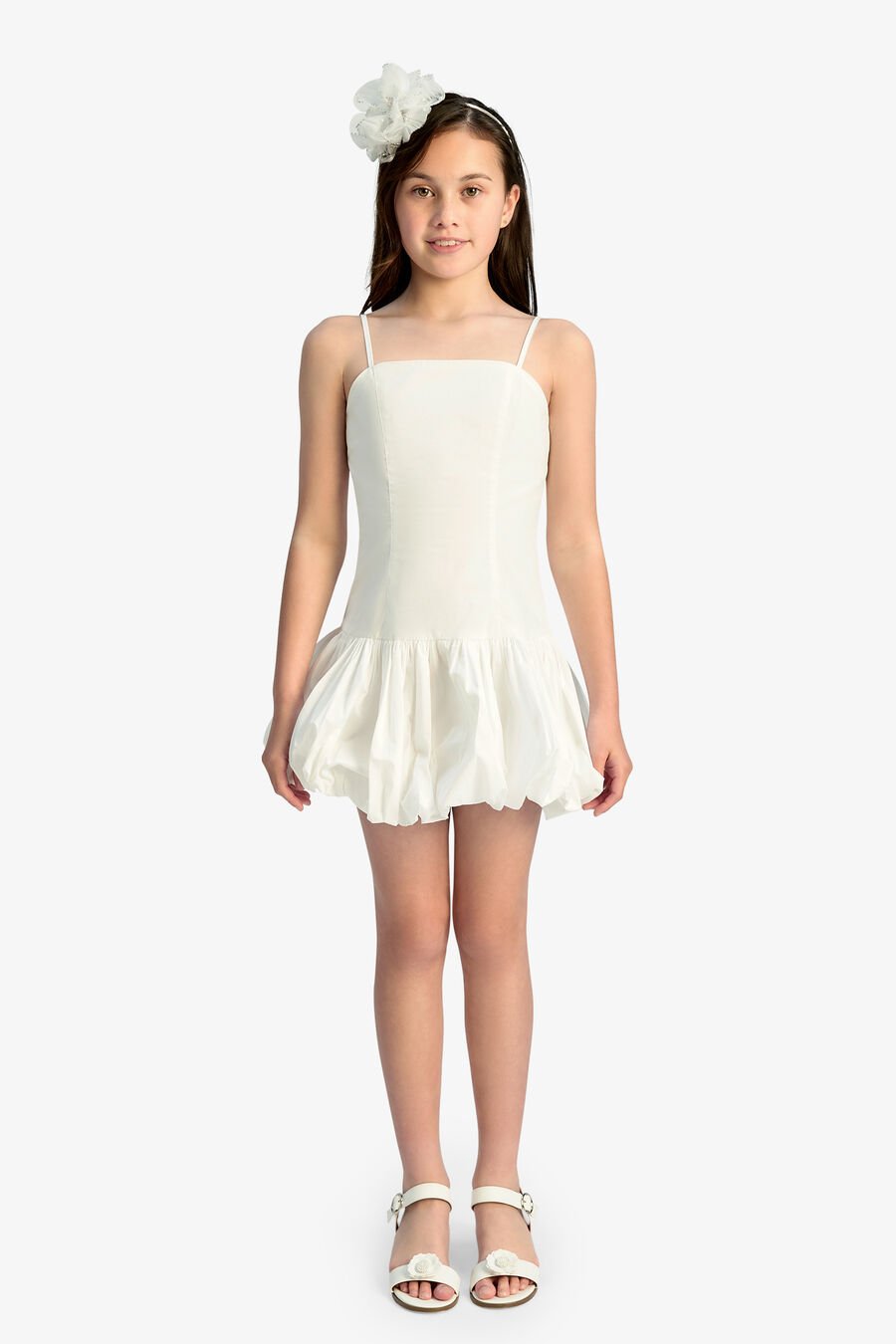 JUNE POPLIN DRESS in colour Orchid White