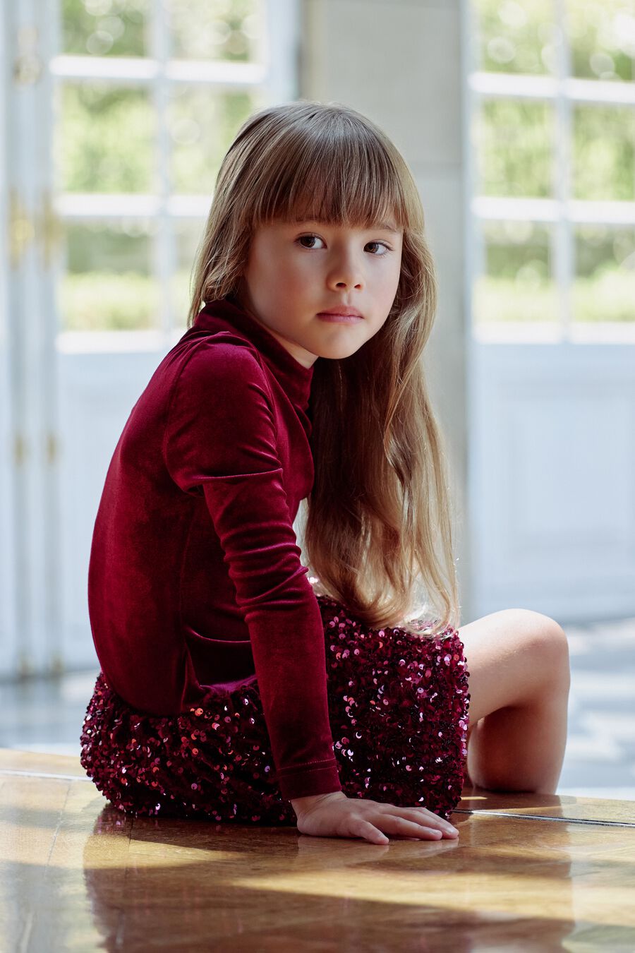 Girls Andi Velour Bubble Dress