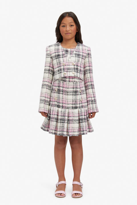 GIRLS THEKLA BOUCLE BLAZER in colour HOT PINK