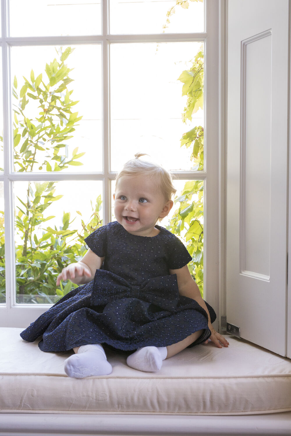 baby mirela mini bow dress in colour BLACK IRIS