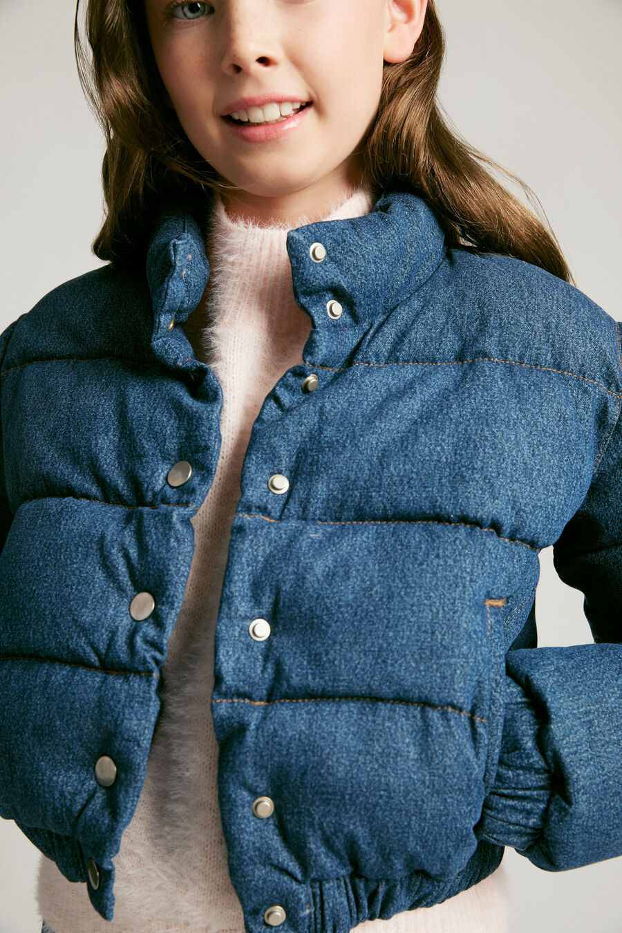 Girls Denim Bomber Jacket