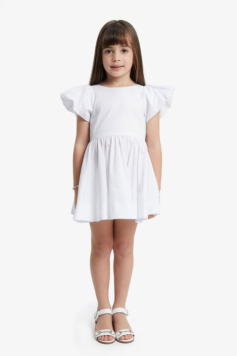 girls Lanai Poplin Dress in colour BRIGHT WHITE