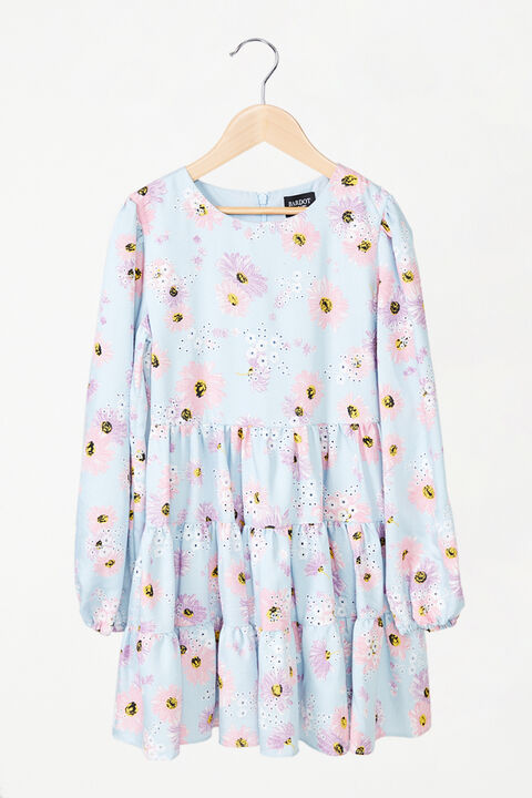 BABY GIRL ELLA BRODERIE DRESS in colour CLEMATIS BLUE