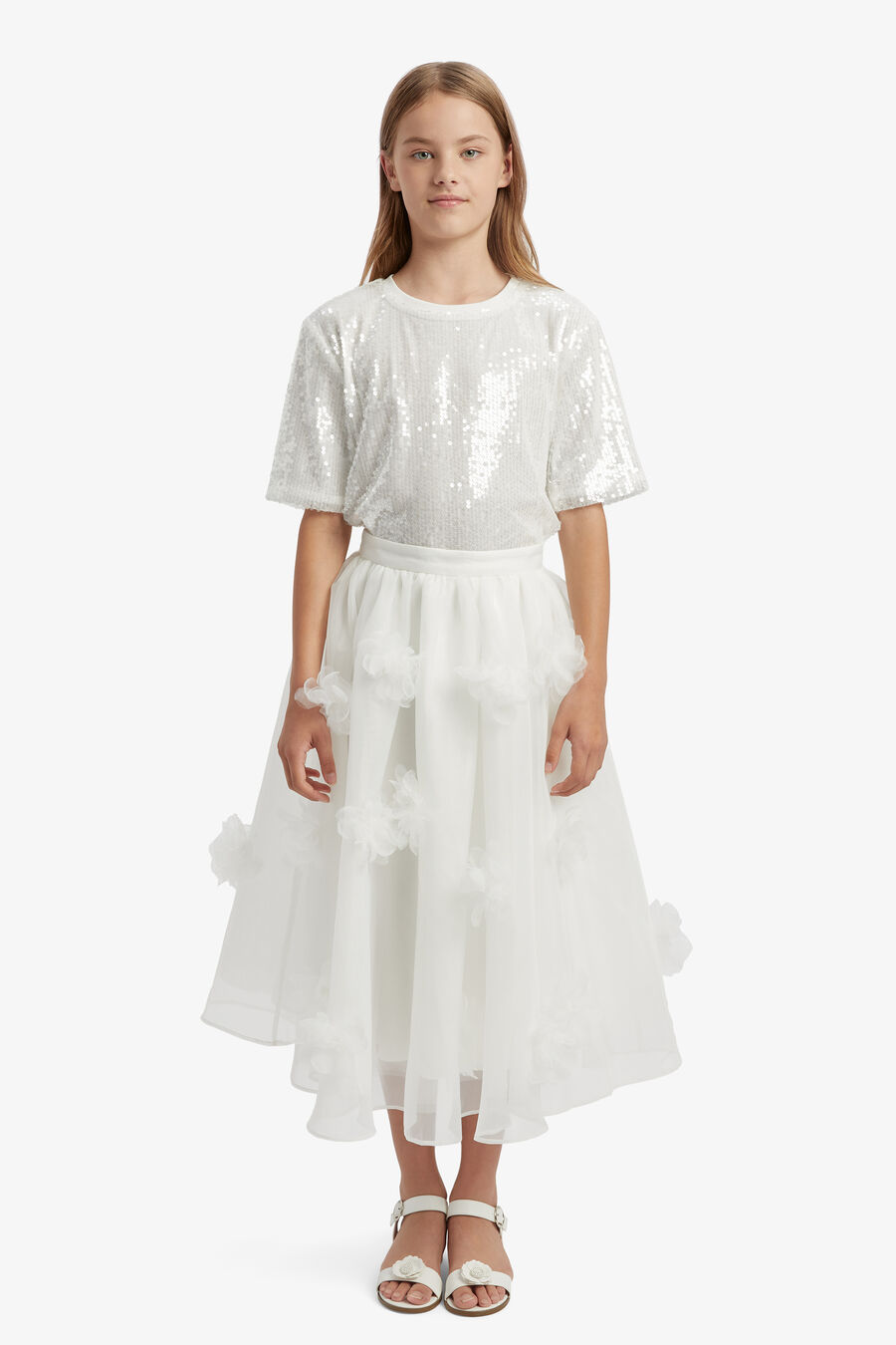 STELLA SEQUIN TEE in colour ARCTIC ICE