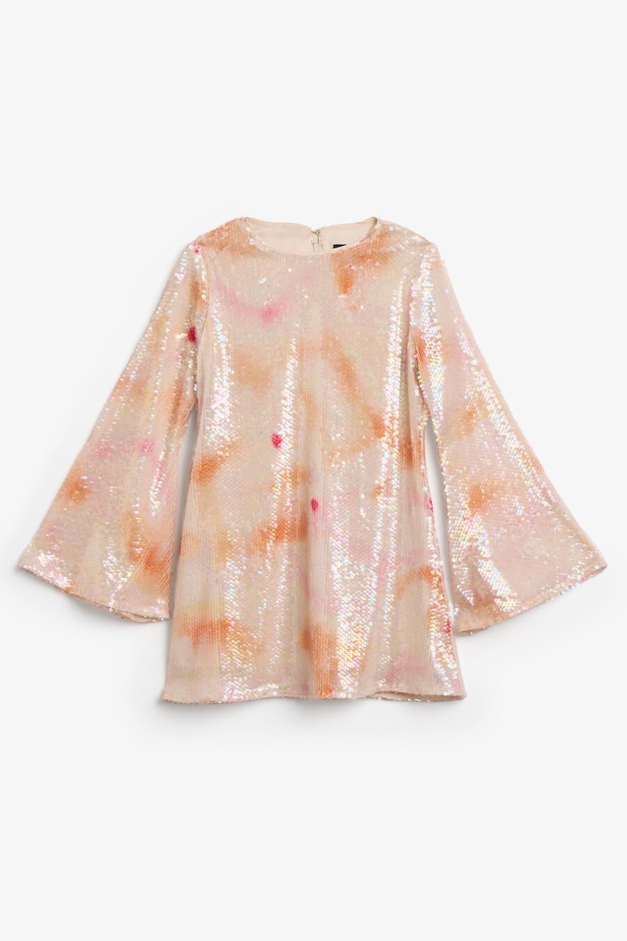 FLORA SEQUIN DRESS in colour Peach Fizz