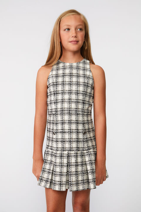 GIRLS MIAMI BOUCLE DRESS in colour GRAY VIOLET