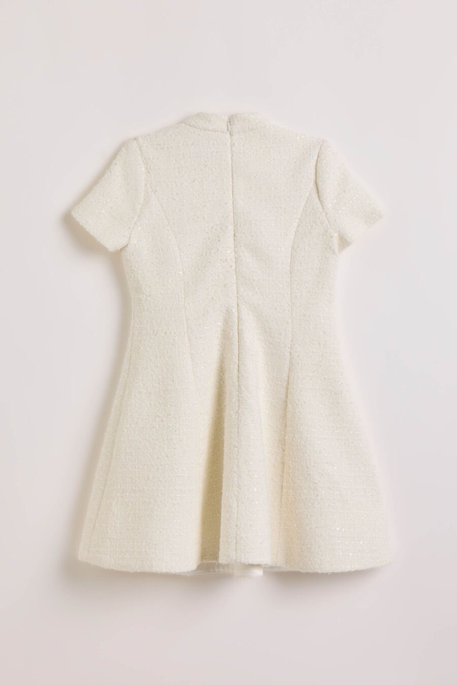 ZEPHYRA BOUCLE MINI DRESS in colour IVORY