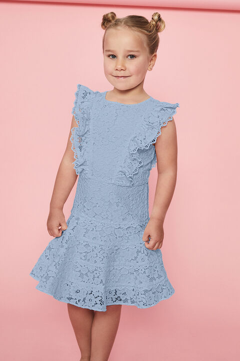 GIRLS LILY LACE DRESS in colour BABY BLUE