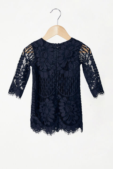 BABY GIRL SOFIA LACE DRESS in colour BLACK IRIS