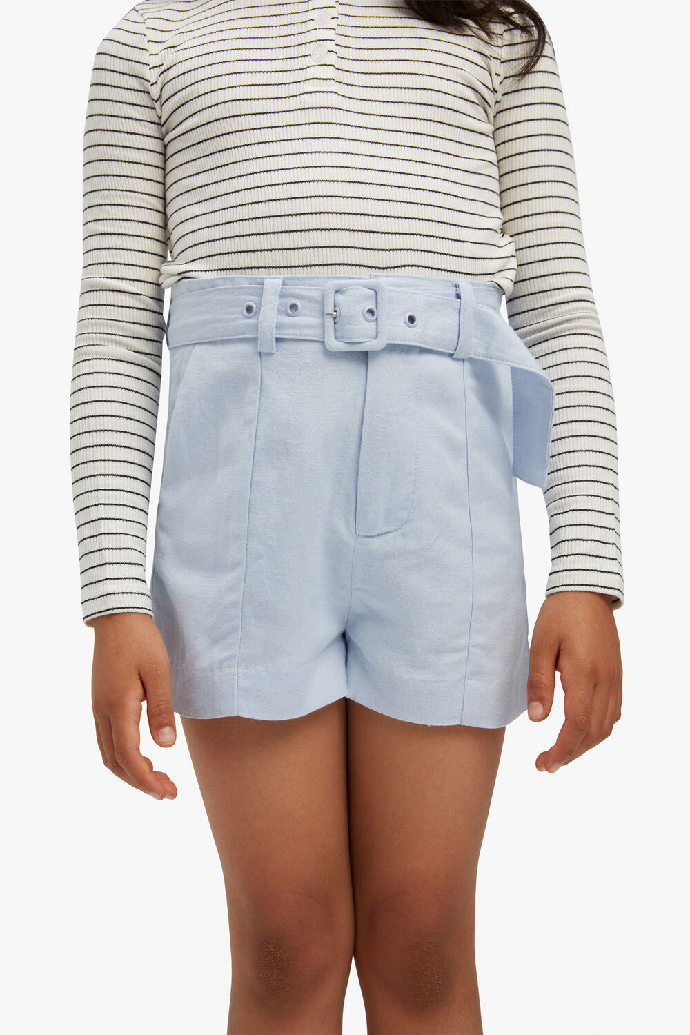 GIRLS HAILEY LINEN SHORT in colour MOONLIGHT BLUE