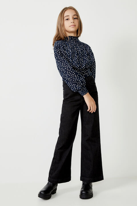 GIRLS HOLLY SHIRRED BLOUSE  in colour POWDER BLUE