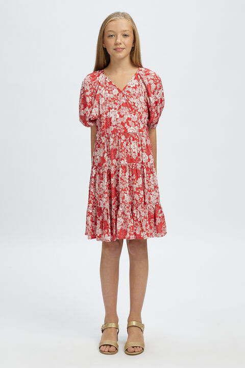 GIRLS NYAH FLORAL MINI DRESS in colour CAVIAR