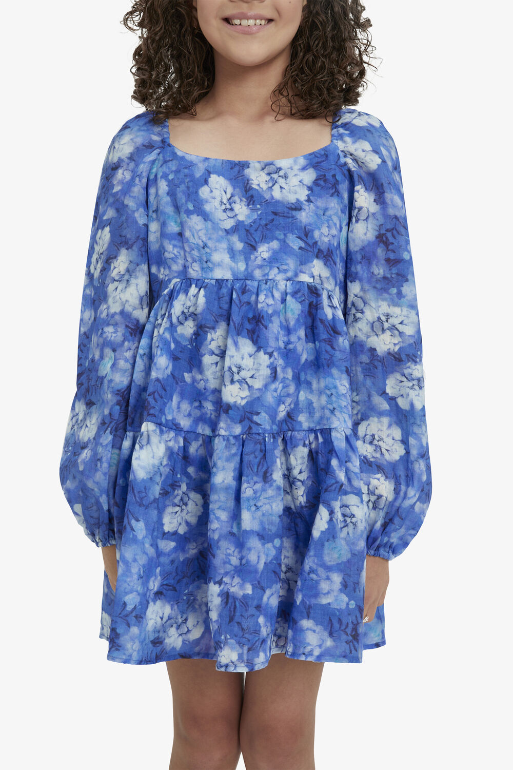 GIRLS AIRLEA FLORAL  DRESS in colour ROYAL BLUE