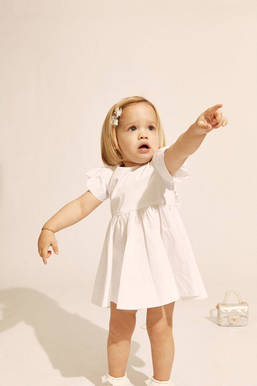 LANAI POPLIN DRESS in colour Orchid White