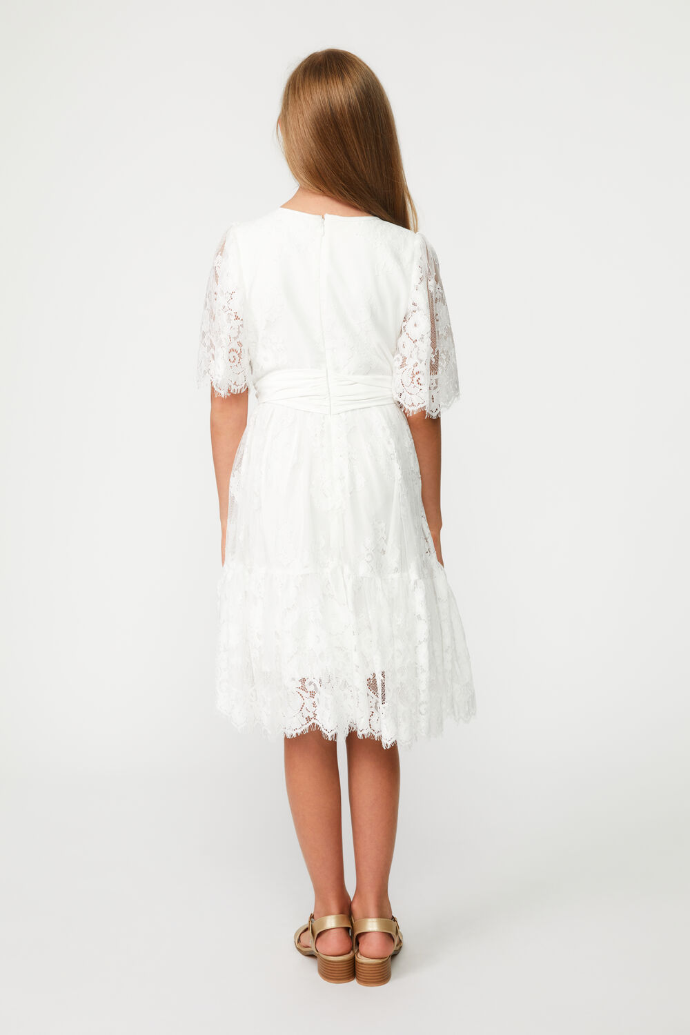 Girls JOELLE LACE DRESS in colour CLOUD DANCER