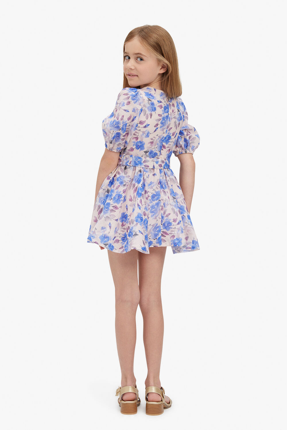 GIRLS NAOKO BELTED MINI DRESS in colour HINT OF MINT