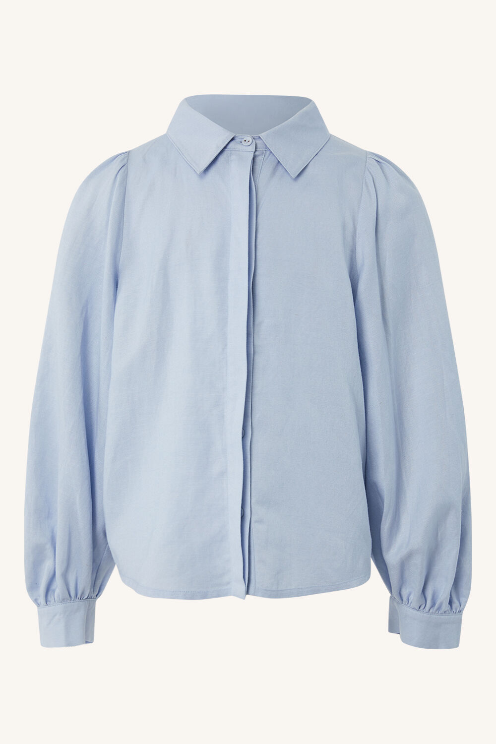 Girls Hailey Linen Shirt in Light Blue