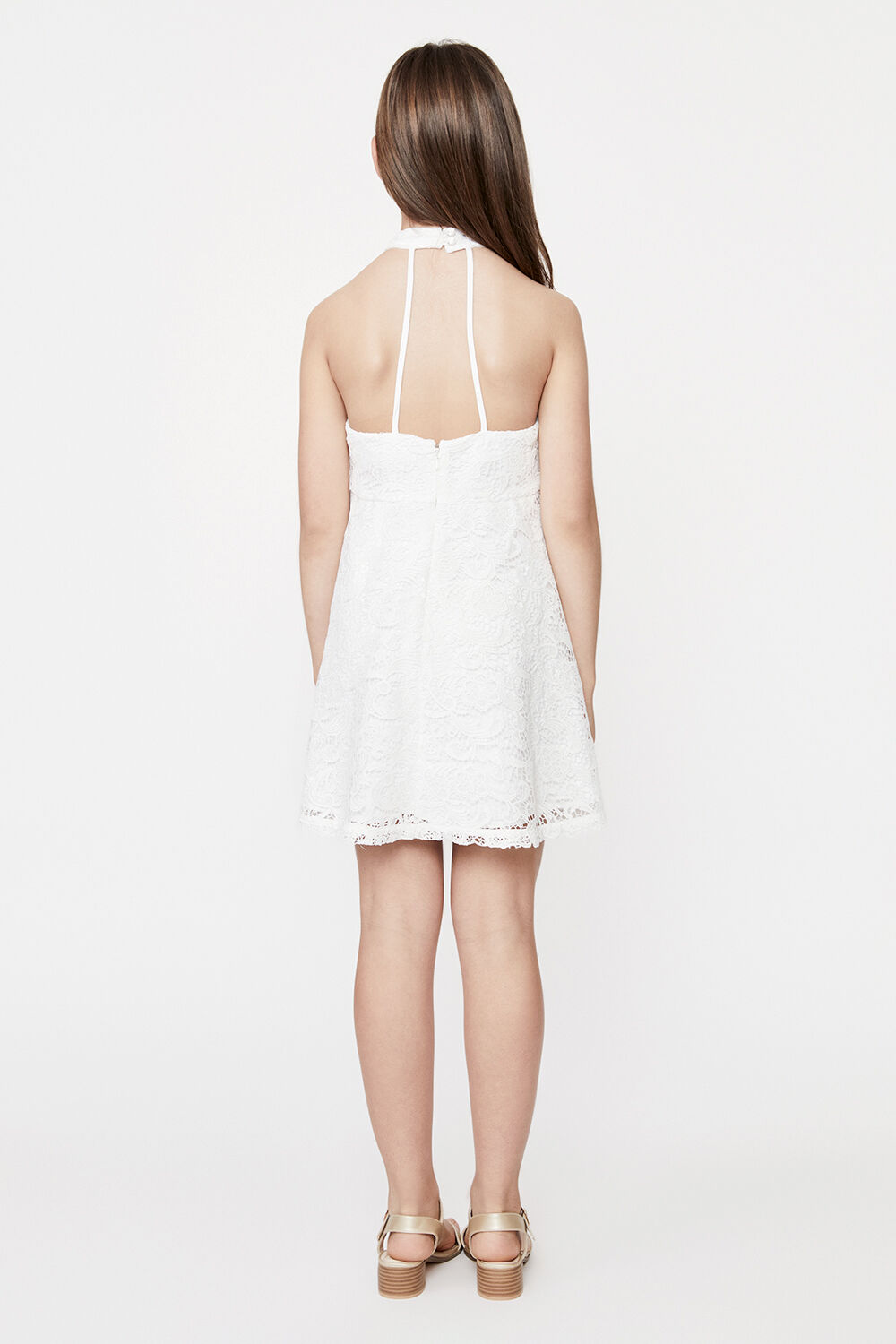 GIRLS VICTORIA JASMINE LACE DRESS in colour CLOUD DANCER