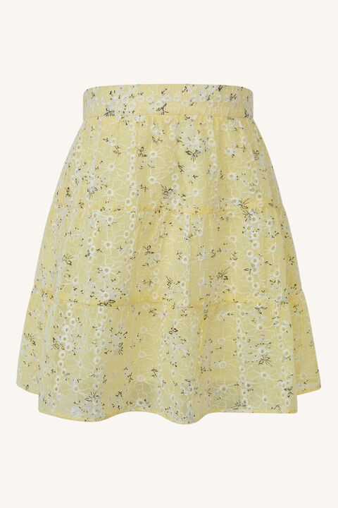 GIRLS ELLA TIERED SKIRT in colour PASTEL YELLOW