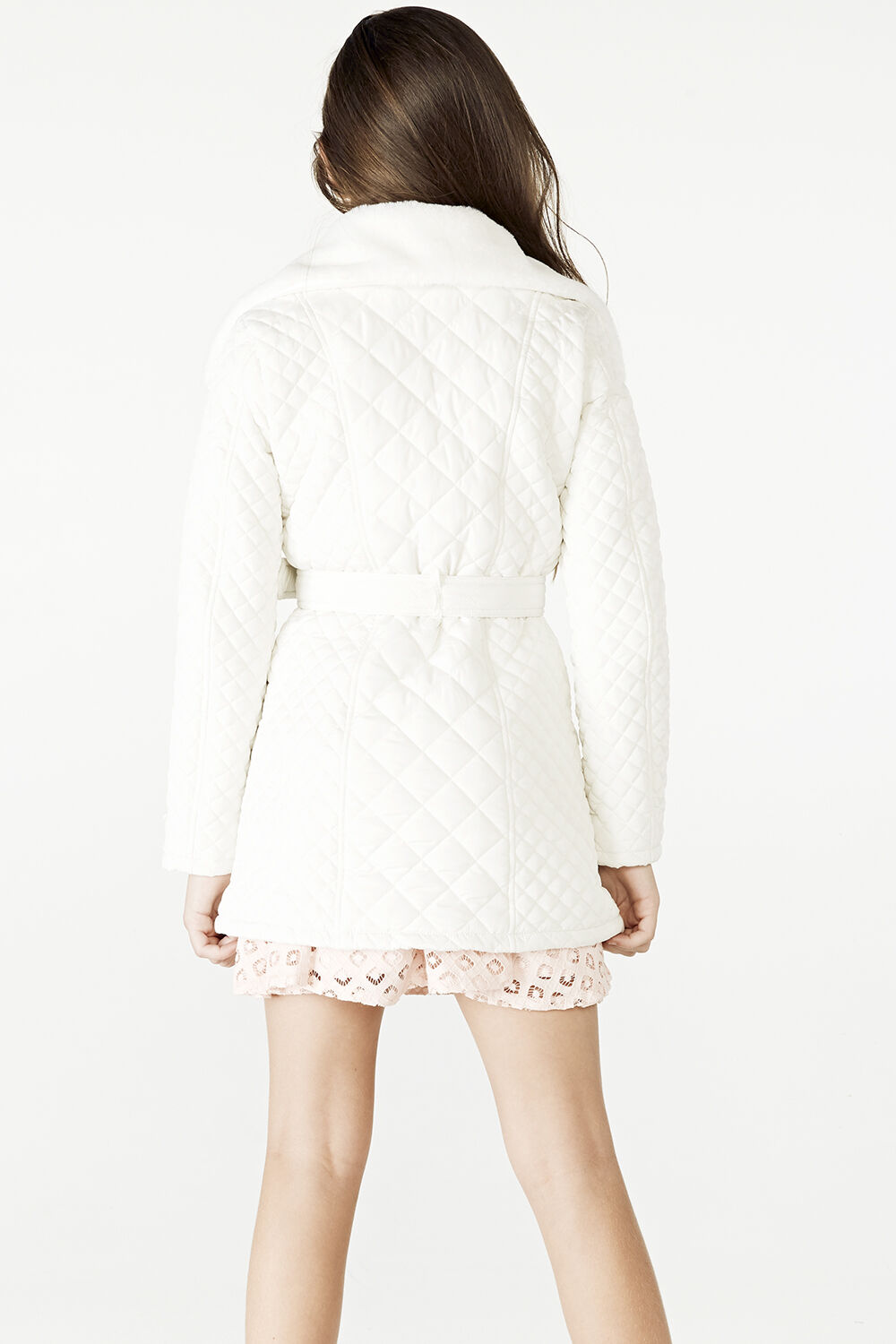 Girls GRACE QUILTED COAT in colour CLOUD DANCER