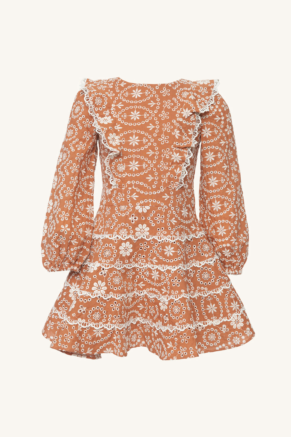 Girls  SADIE BRODERIE  DRESS in colour GINGER SPICE