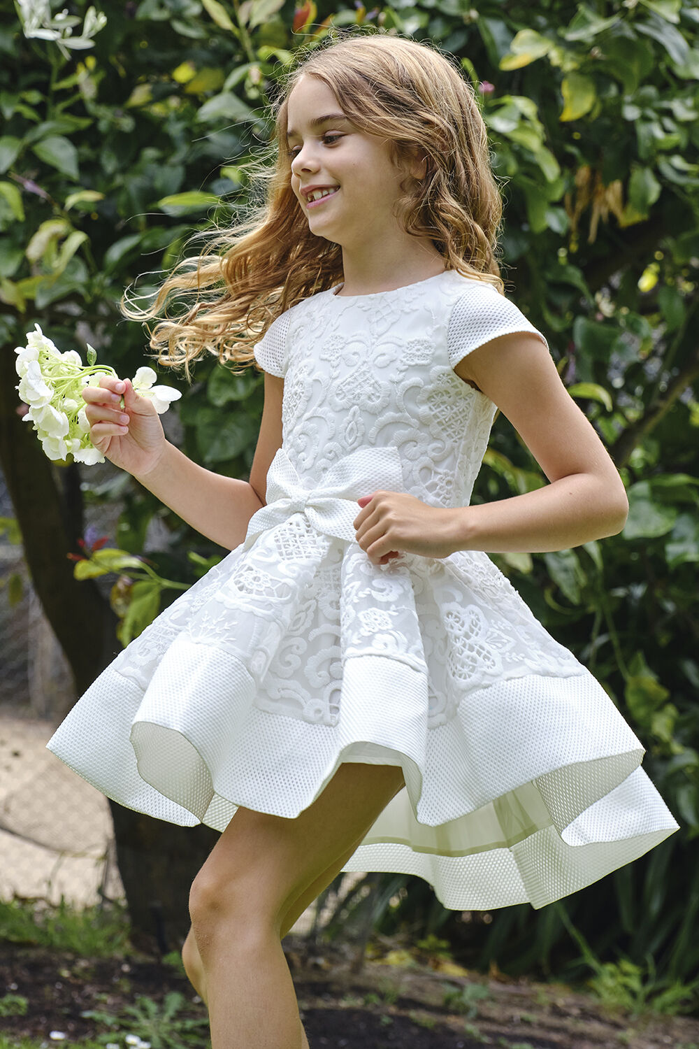 GIRLS AVA STARLET DRESS in colour SNOW WHITE