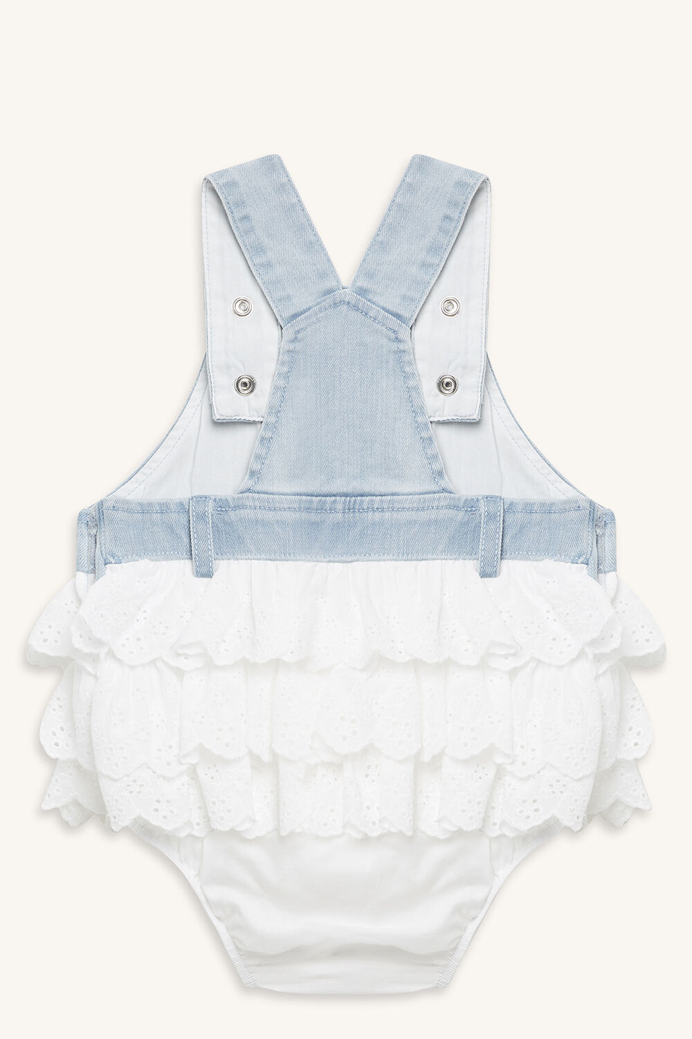 JUNIOR GIRL LACE OVERALL GROW in colour DRESS BLUES