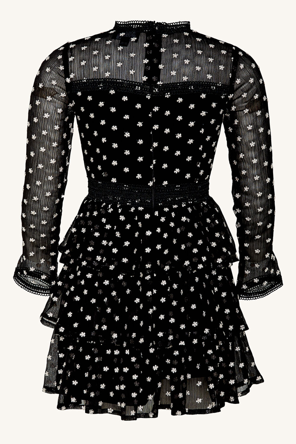 Tween Girl Mina Trim Dress in Blk Daisy