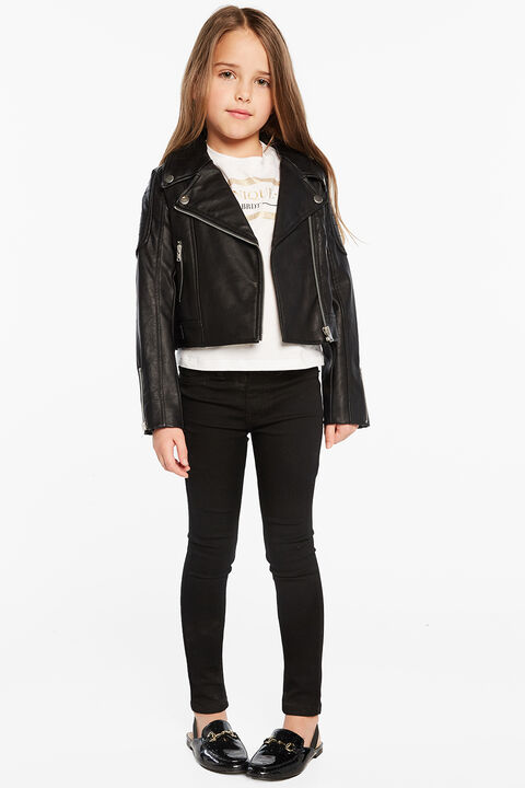GIRLS KORA BIKER JACKET in colour CAVIAR