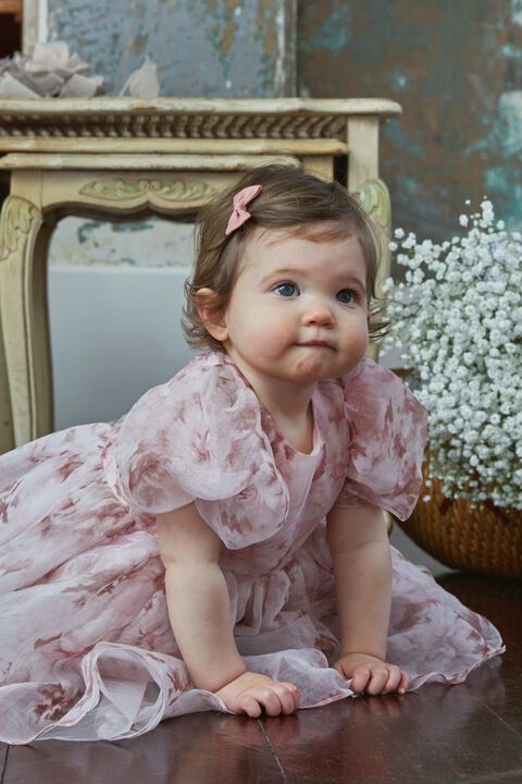 BABY GIRL PENNY ORGANZA MINI DRESS in colour CAVIAR