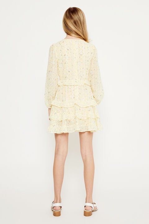 GIRLS HENRI FLORAL DRESS in colour PASTEL YELLOW