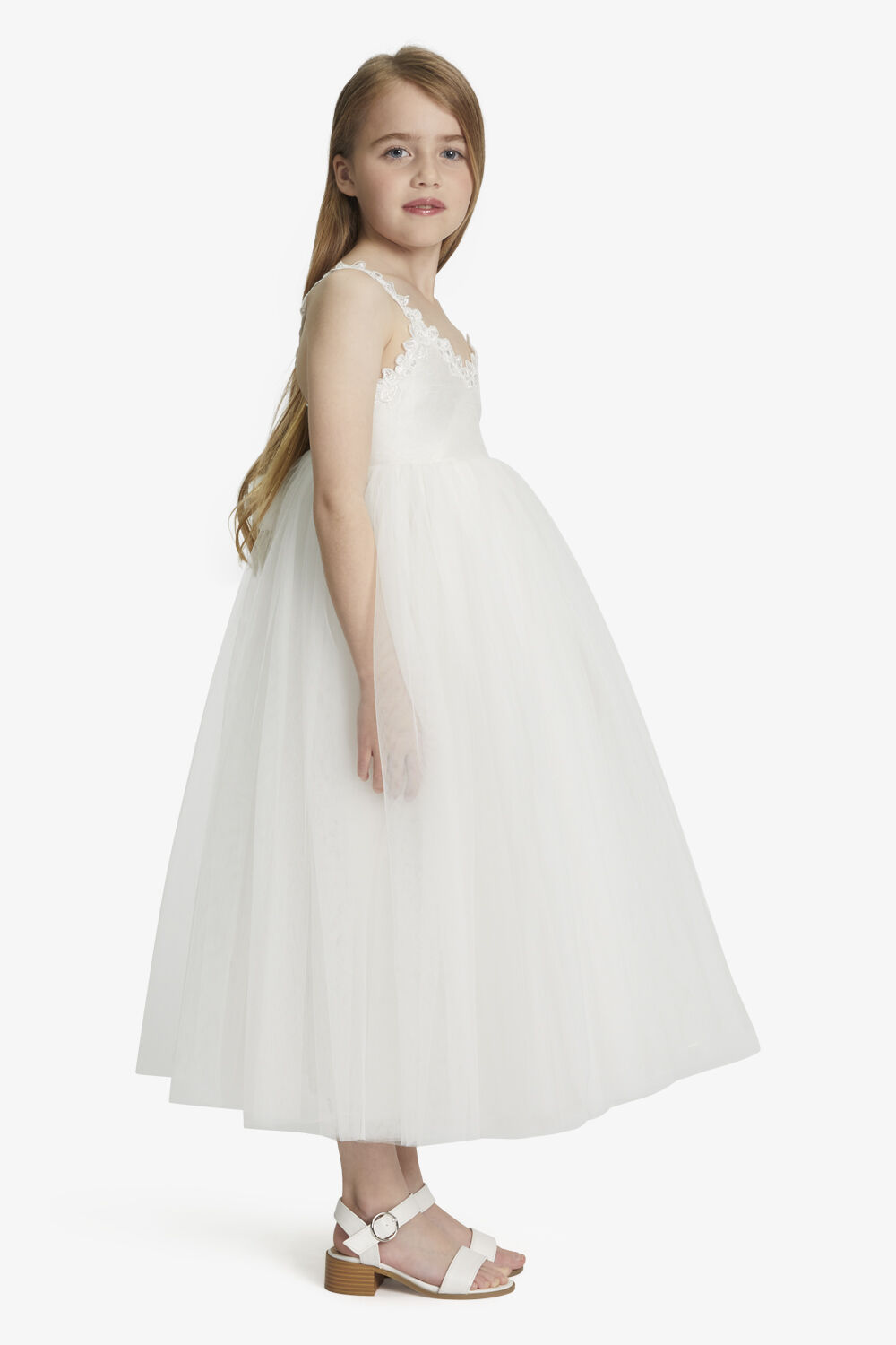GIRLS MIA FLOWER GIRL DRESS in colour BRIGHT WHITE