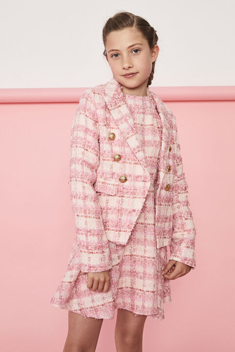GIRLS ROMA BOUCLE BLAZER in colour CAVIAR